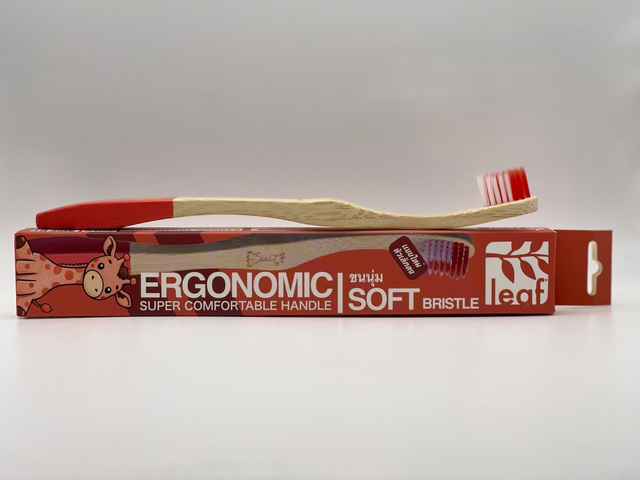 leaf ERGONOMIC BAMBOO TOOTHBRUSH - SOFT (smaller bristle head)