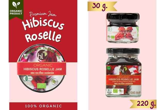 Organic Hibiscus Jam 220g.