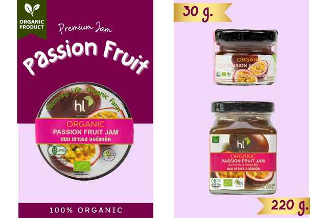 แยมเสาวรสออร์แกนิก Organic Passion Fruit Jam 220g.