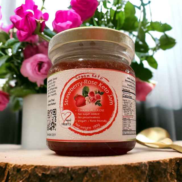 Vegan Keto Strawberry-Rose Jam (5SR)