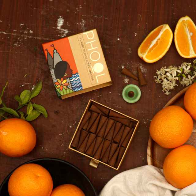 PHOOL NATURAL INCENSE CONES - ORANGE