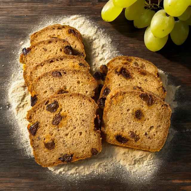 88GLR ขนมปังวีแกนไร้กลูเตนจากแป้งข้าวผสมลูกเกด Gluten-Free Vegan Rice Bread with Raisins 