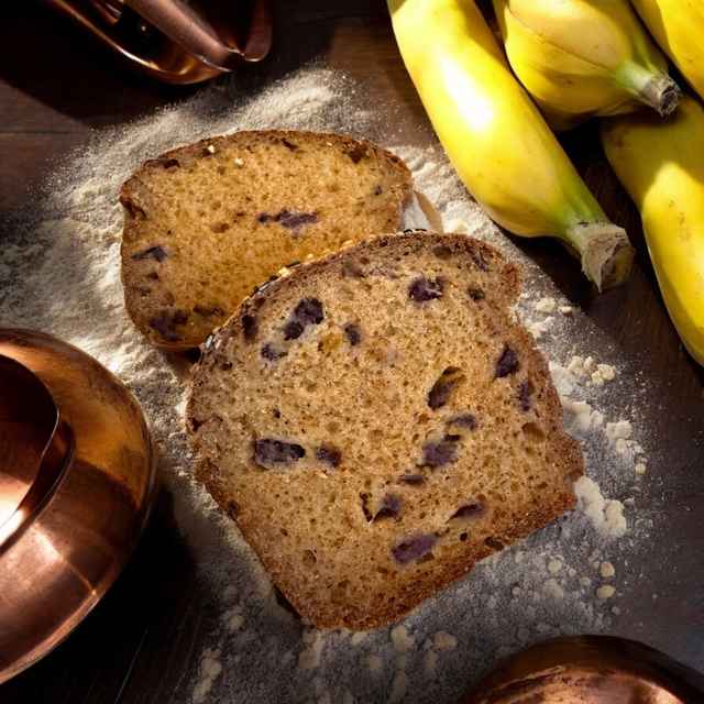 88GLB ขนมปังวีแกนไร้กลูเตนจากแป้งข้าวผสมกล้วยตาม Gluten-Free Vegan Rice Bread with Sun-Dried Bananas