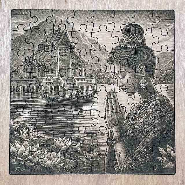 Thai Heritage Wooden Jigsaw Puzzle - Sawadee Kha