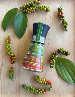 Organic Trang Medley Peppercorn 50g Ceramic Grinder