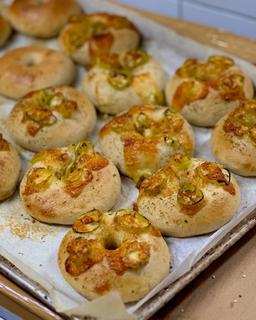 Chilly and Cheese Sourdough Bagel