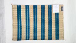 eco-friendly sedge jute placemat blue stripe