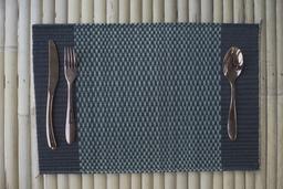 eco-friendly sedge jute placemat pastel blue black woven