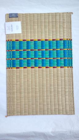 eco-friendly sedge jute khaomar placemat pastel stripes
