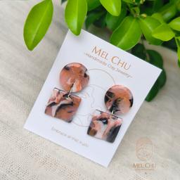 Rose Smoke Marble Earrings
